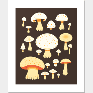 Mushroom Pattern Posters and Art